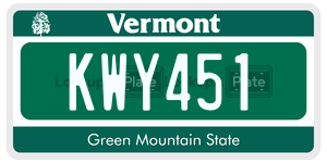 KWY451 license plate in Vermont