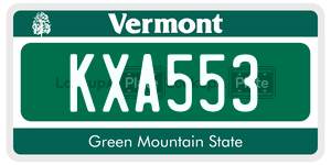 KXA553  license plate in VT