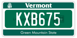 KXB675  license plate in VT