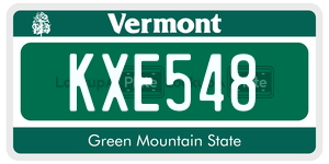 KXE548  license plate in VT