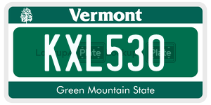 KXL530  license plate in VT