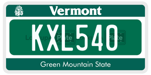 KXL540  license plate in VT