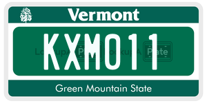 KXM011  license plate in VT