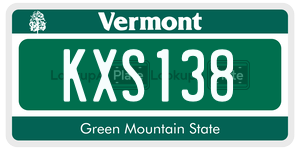 KXS138  license plate in VT