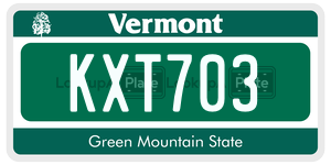 KXT703  license plate in VT