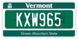 KXW965  license plate in VT