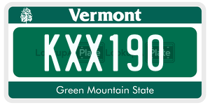 KXX190  license plate in VT