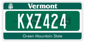 KXZ424  license plate in VT