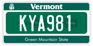 KYA981  license plate in VT