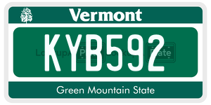 KYB592  license plate in VT