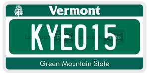 KYE015  license plate in VT