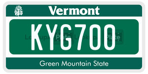 KYG700  license plate in VT