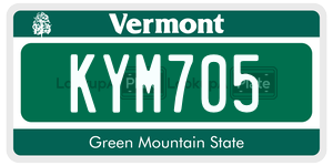 KYM705  license plate in VT