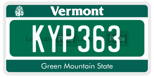 KYP363  license plate in VT