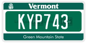 KYP743  license plate in VT