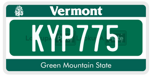 KYP775  license plate in VT