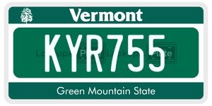 KYR755  license plate in VT