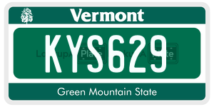 KYS629  license plate in VT