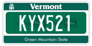 KYX521  license plate in VT