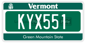 KYX551  license plate in VT