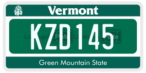 KZD145  license plate in VT