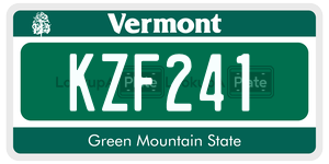 KZF241  license plate in VT