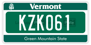 KZK061  license plate in VT