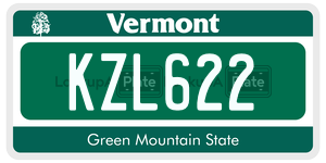 KZL622  license plate in VT