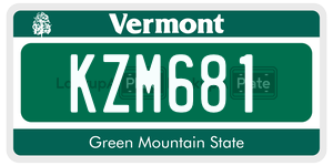 KZM681  license plate in VT