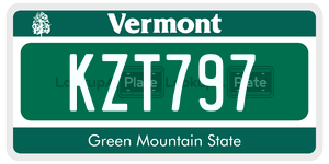 KZT797  license plate in VT