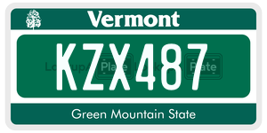 KZX487  license plate in VT