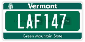 LAF147  license plate in VT