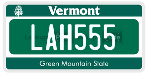 LAH555  license plate in VT
