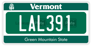 LAL391  license plate in VT