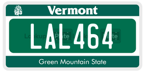 LAL464  license plate in VT