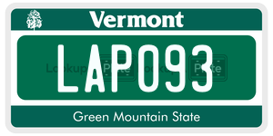 LAP093  license plate in VT