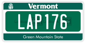 LAP176  license plate in VT