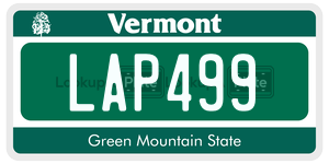 LAP499  license plate in VT