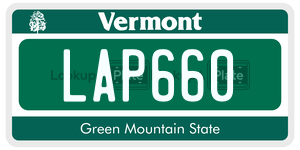 LAP660  license plate in VT