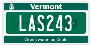 LAS243  license plate in VT