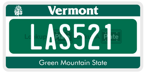 LAS521  license plate in VT