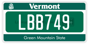 LBB749  license plate in VT