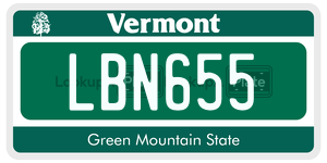 LBN655  license plate in VT