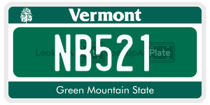 NB521  license plate in VT