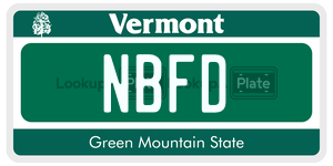 NBFD  license plate in VT