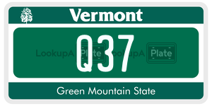 Q37  license plate in VT