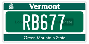 RB677  license plate in VT