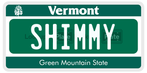SHIMMY  license plate in VT