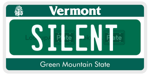 SILENT  license plate in VT