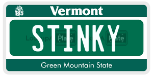 STINKY  license plate in VT